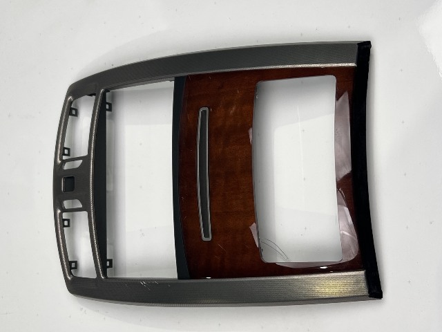 05-09 Cadillac XLR Center Console Radio Trim Bezel Dark Eucalyptus Wood