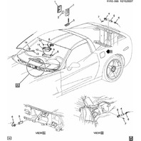 Custodia Portachiavi Per Chevrolet Corvette C6 E XLR - EBTOOLS, Guscio In ABS Con 4 Pulsanti, Sostituzione Telecomando Auto - 4