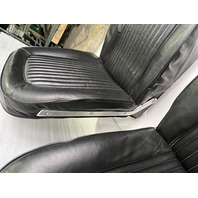 1964 Corvette Used Black Leather Seat Assemblies w/Tracks Pair
