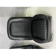 1964 Corvette Used Black Leather Seat Assemblies w/Tracks Pair