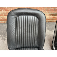 1964 Corvette Used Black Leather Seat Assemblies w/Tracks Pair