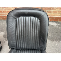 1964 Corvette Used Black Leather Seat Assemblies w/Tracks Pair