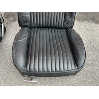 1964 Corvette Used Black Leather Seat Assemblies w/Tracks Pair