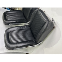 1964 Corvette Used Black Leather Seat Assemblies w/Tracks Pair