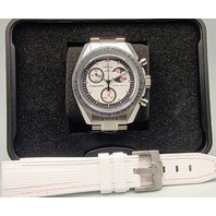 Mission to the Pink Moonphase Mod Moonswatch Stainless Steel Case Watch Custom