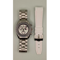 Mission to the Pink Moonphase Mod Moonswatch Stainless Steel Case Watch Custom